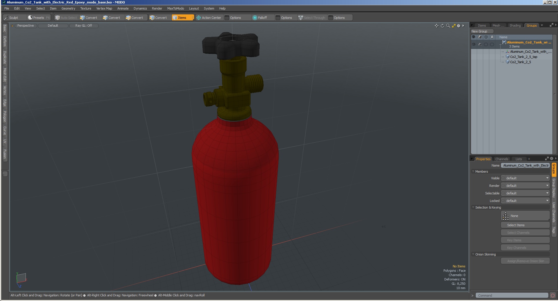 3D Aluminum Co2 Tank with Electric Red Epoxy