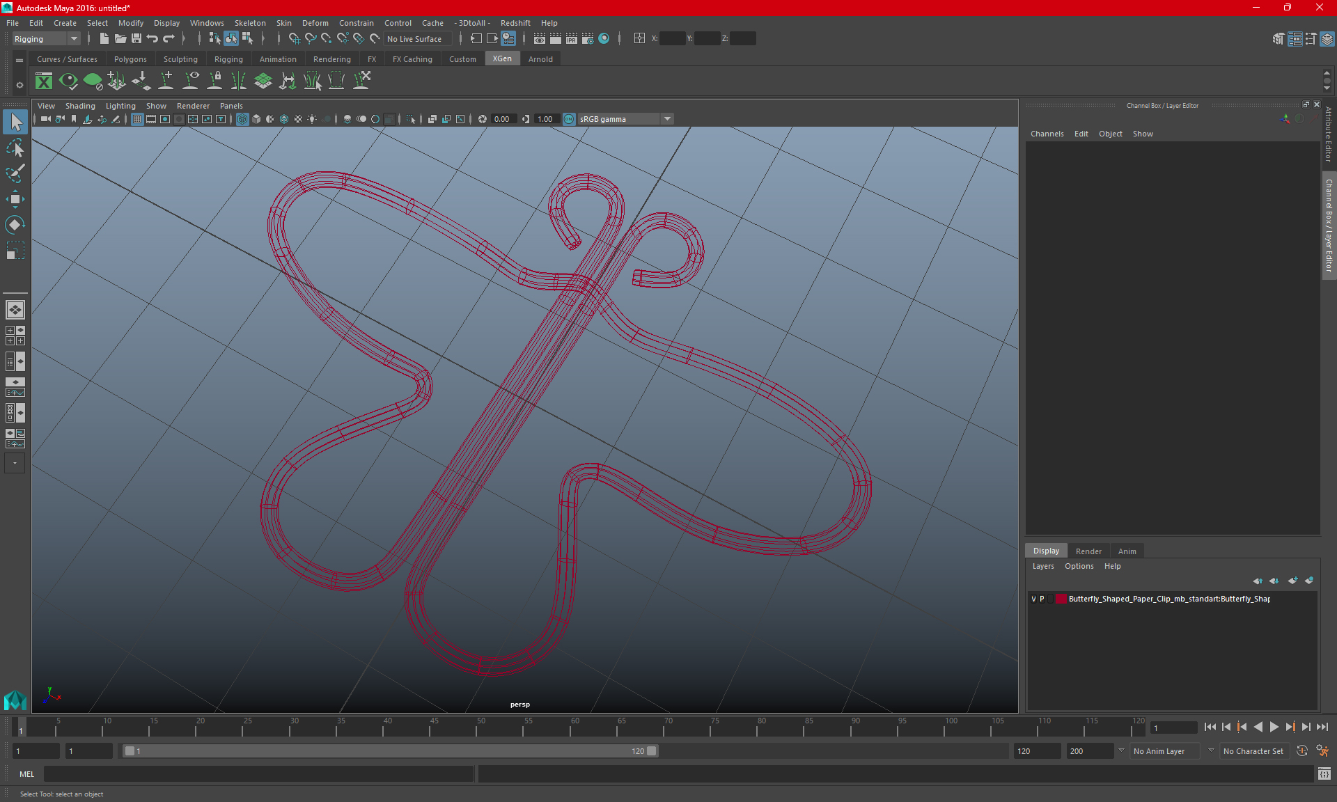 Butterfly Shaped Paper Clip 3D