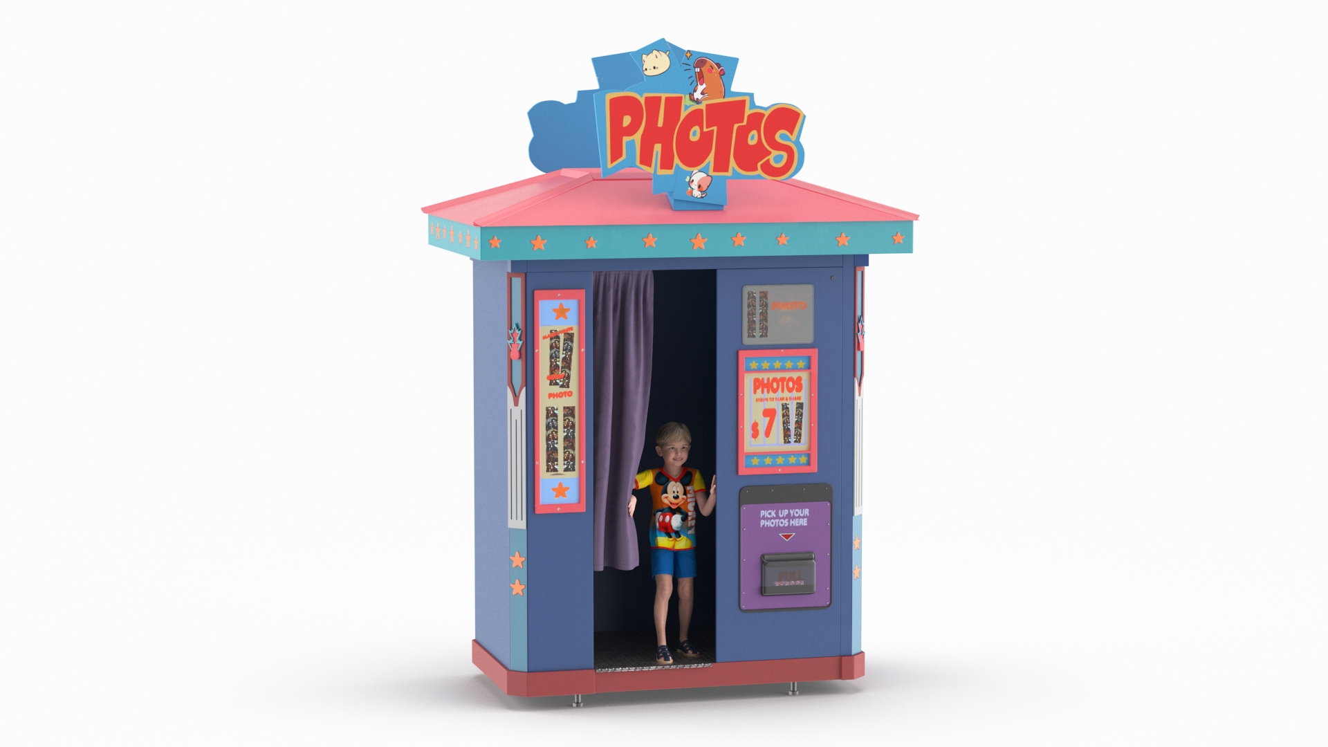 3D Disney Park Photo Booth with Boy Child model