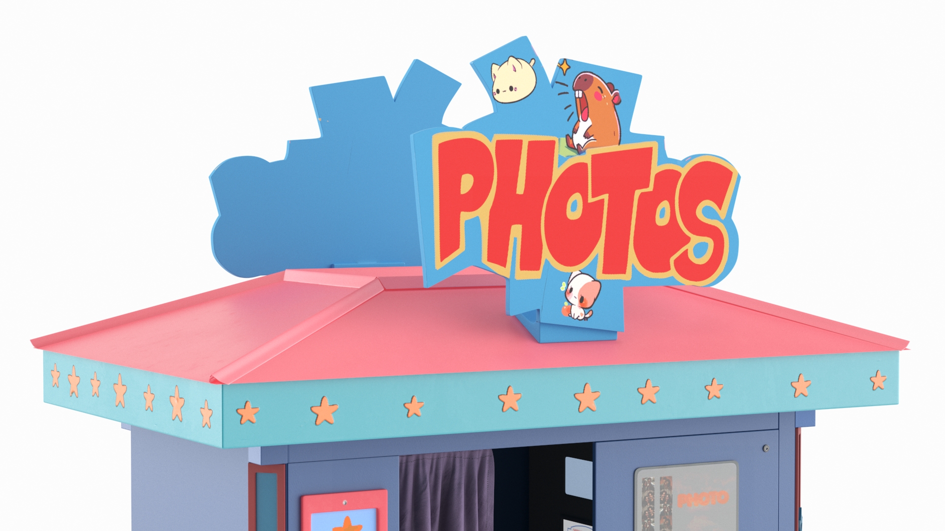 3D Disney Park Photo Booth with Boy Child model