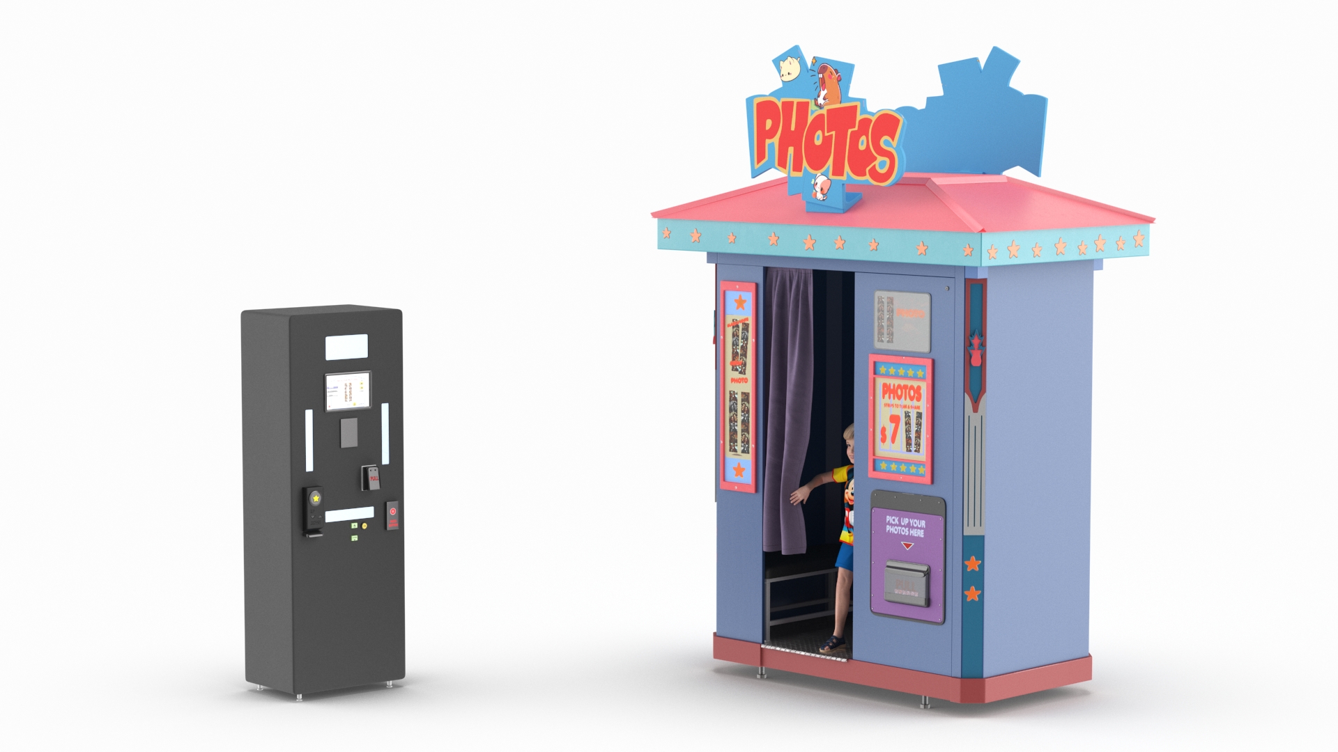 3D Disney Park Photo Booth with Boy Child model