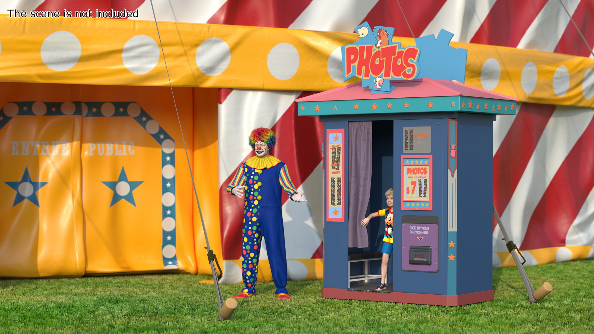 3D Disney Park Photo Booth with Boy Child model