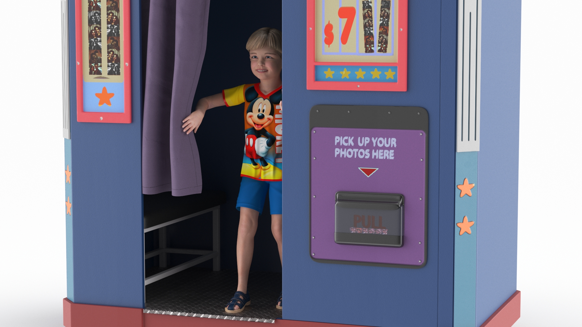 3D Disney Park Photo Booth with Boy Child model