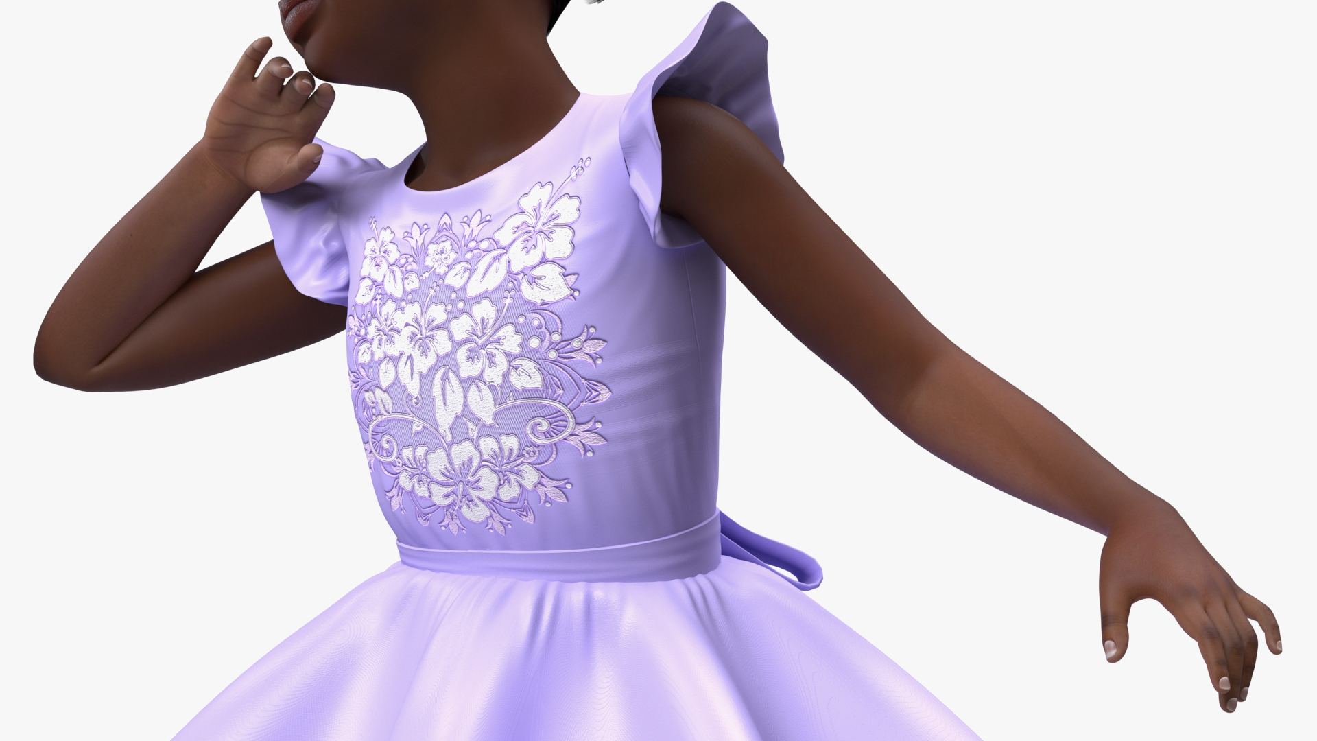 Black Child Girl Party Style Rigged for Cinema 4D 3D model