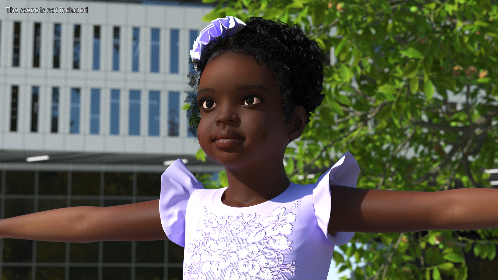 Black Child Girl Party Style Rigged for Cinema 4D 3D model