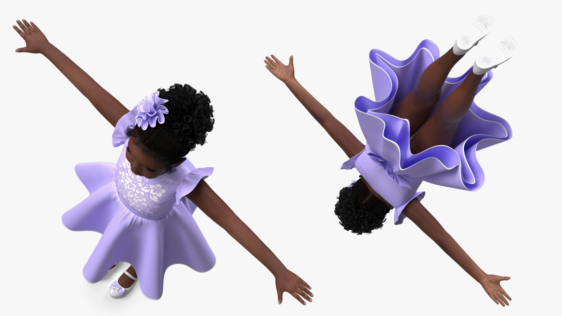 Black Child Girl Party Style Rigged for Cinema 4D 3D model