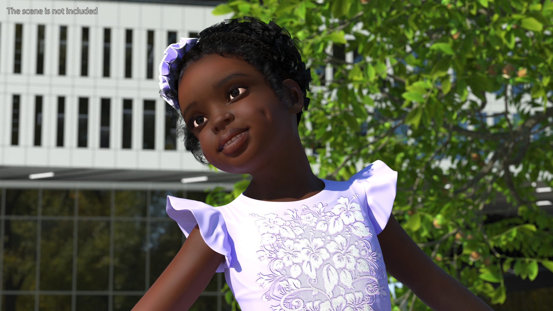 Black Child Girl Party Style Rigged for Cinema 4D 3D model