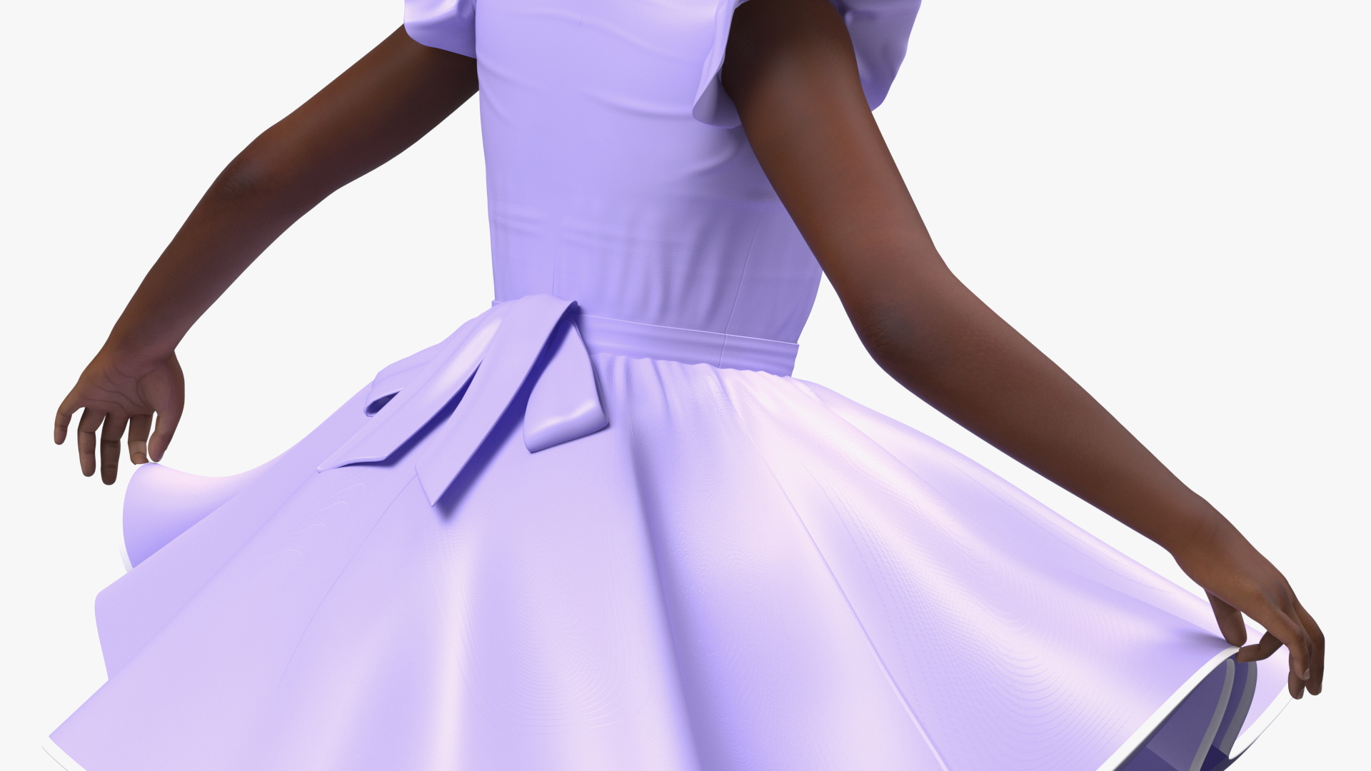 Black Child Girl Party Style Rigged for Cinema 4D 3D model