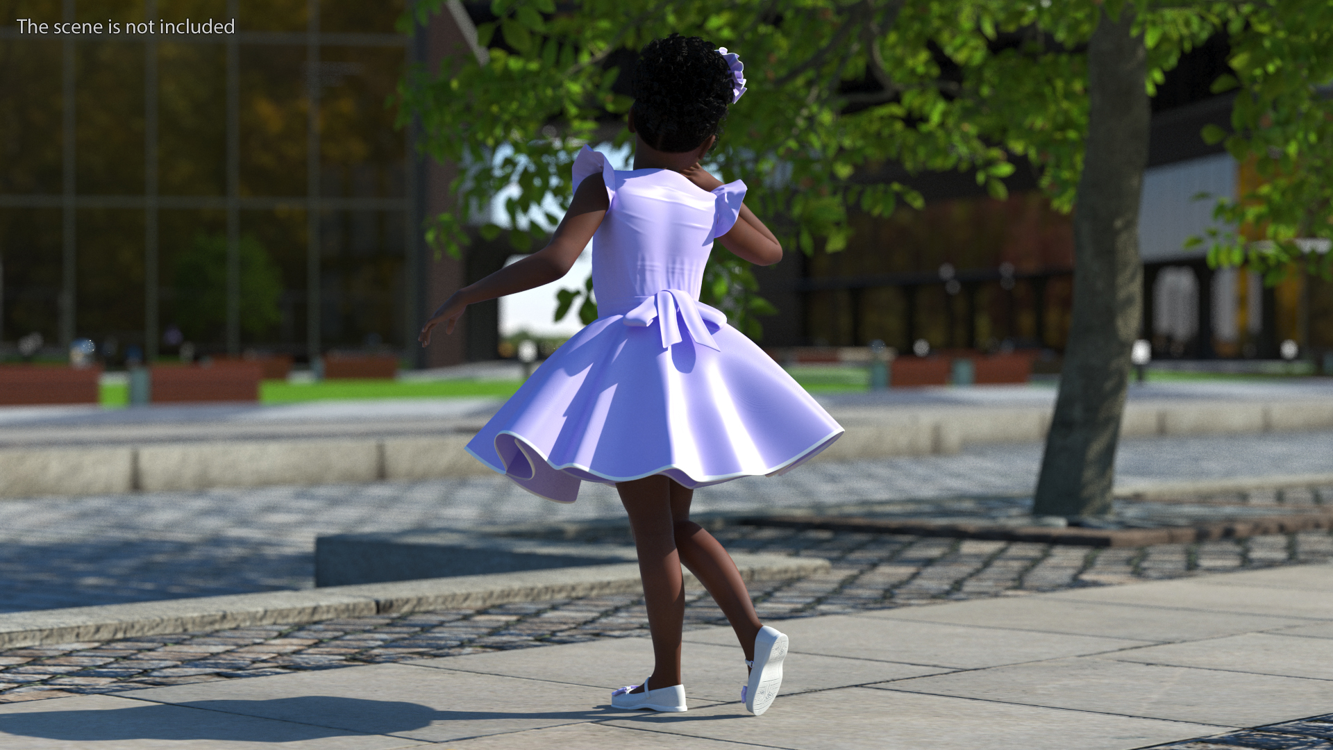 Black Child Girl Party Style Rigged for Cinema 4D 3D model
