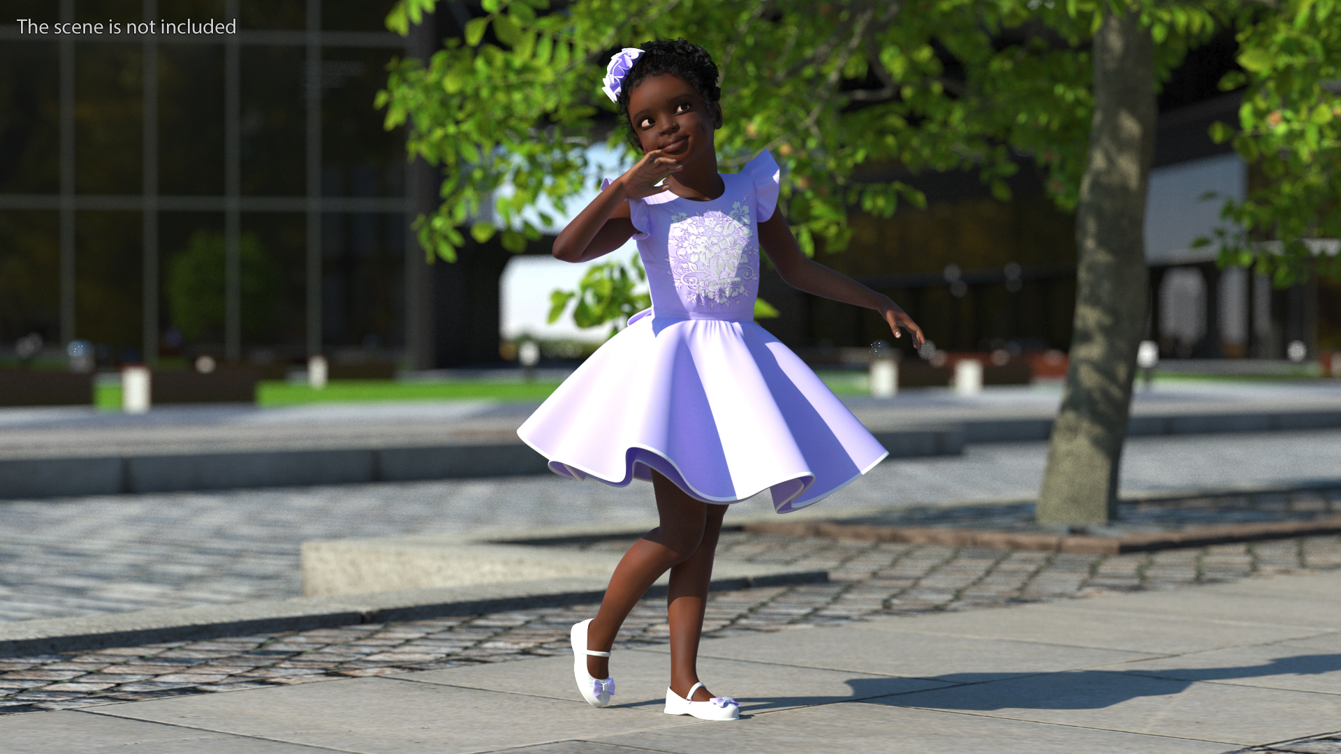 Black Child Girl Party Style Rigged for Cinema 4D 3D model