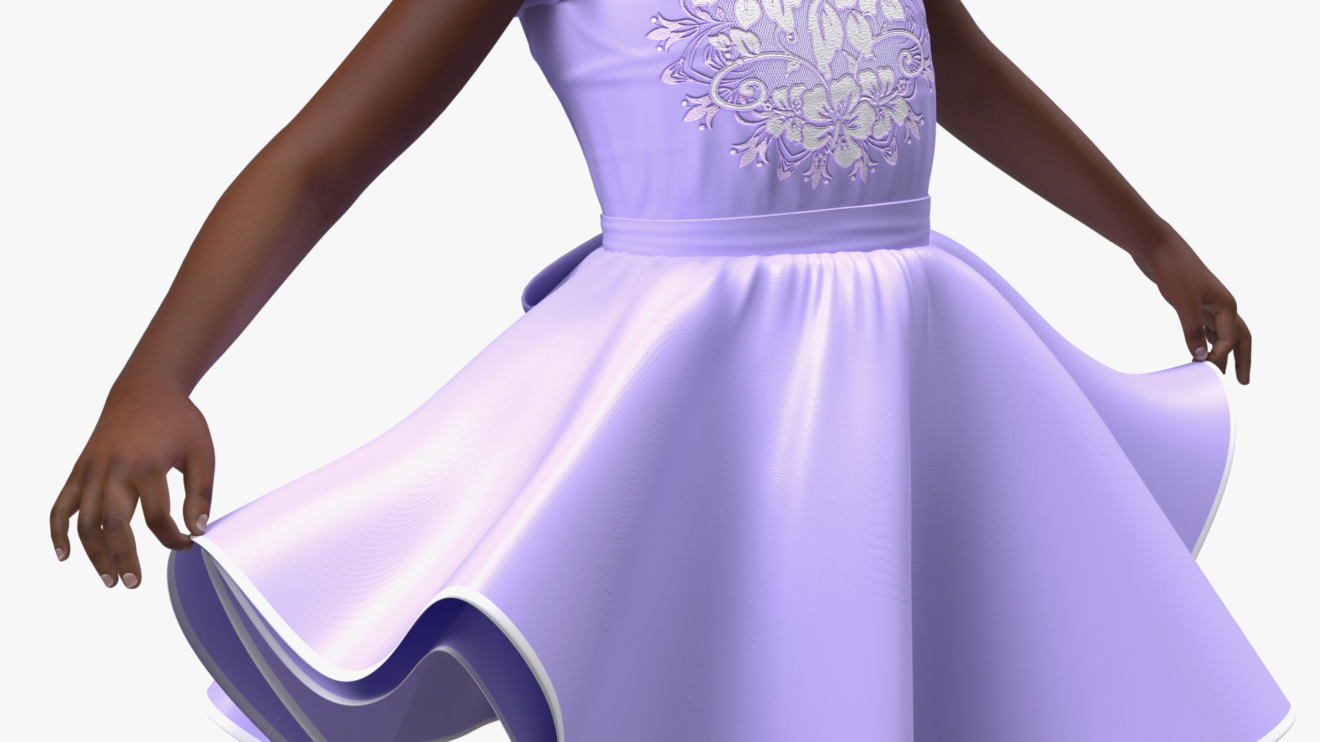 Black Child Girl Party Style Rigged for Cinema 4D 3D model