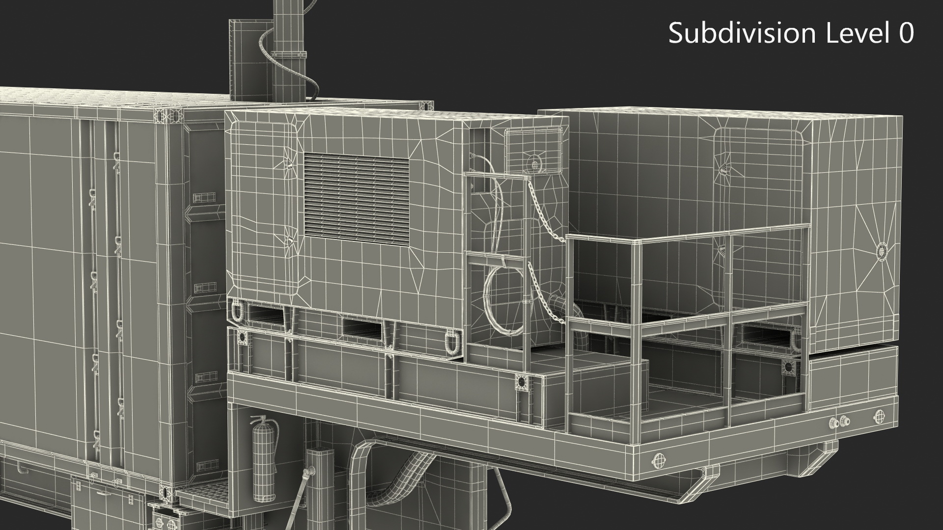 3D model Battery Control Center Sand Camouflage with Antennas Up