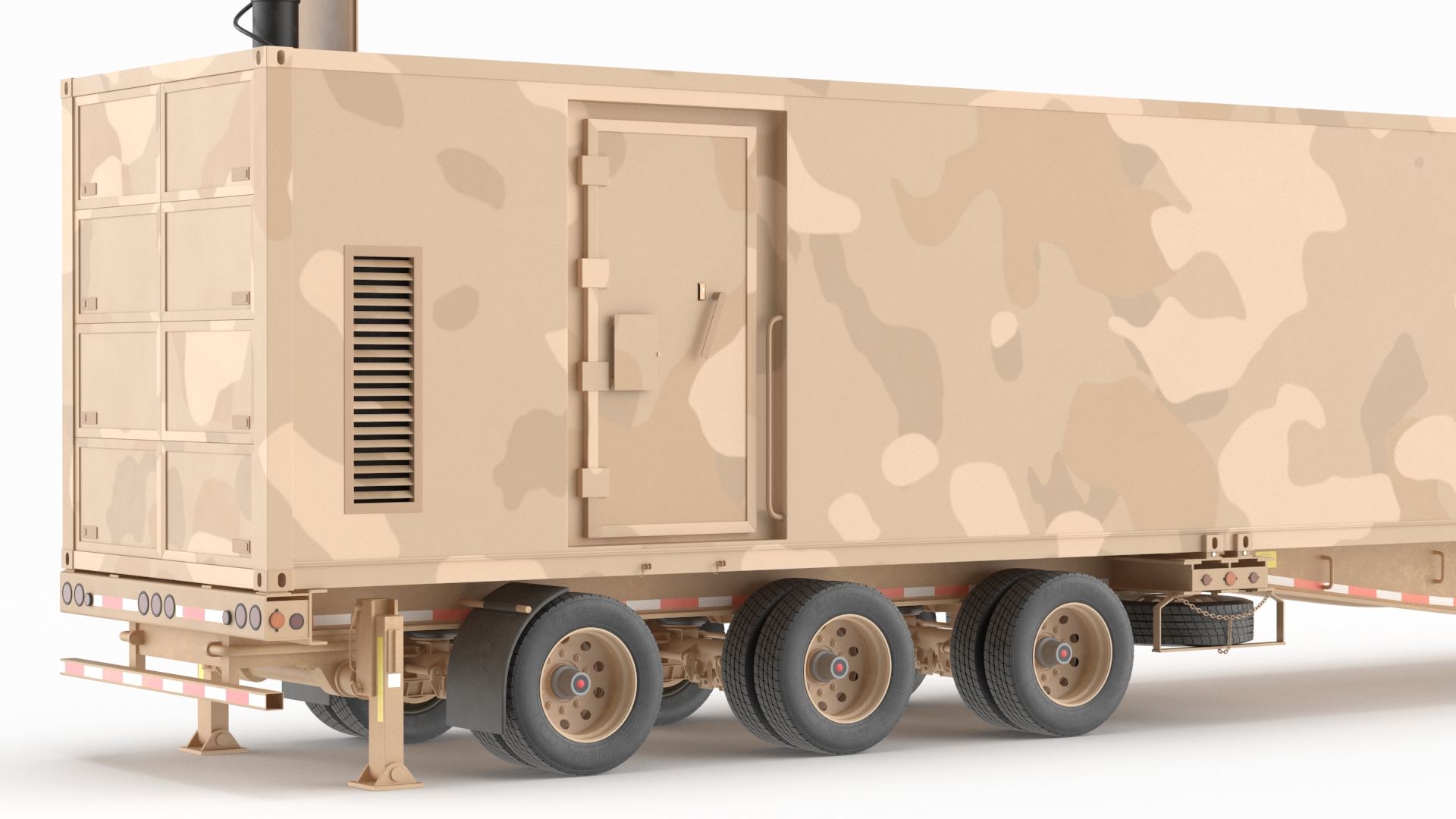 3D model Battery Control Center Sand Camouflage with Antennas Up
