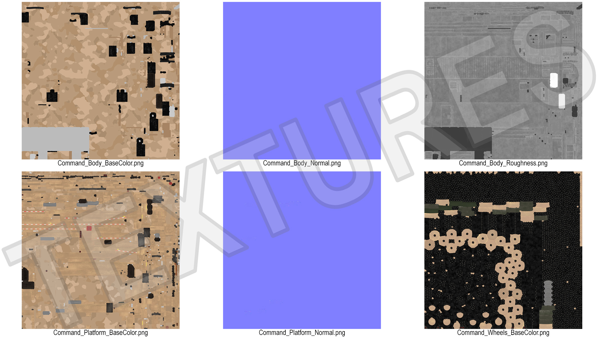 3D model Battery Control Center Sand Camouflage with Antennas Up