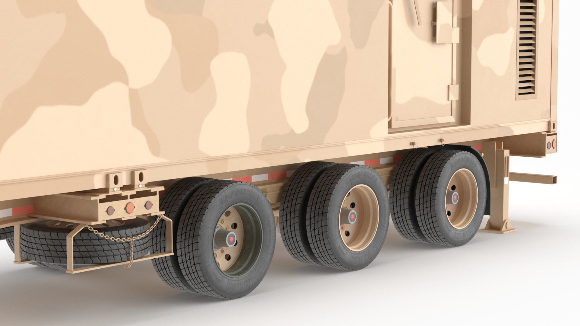3D model Battery Control Center Sand Camouflage with Antennas Up