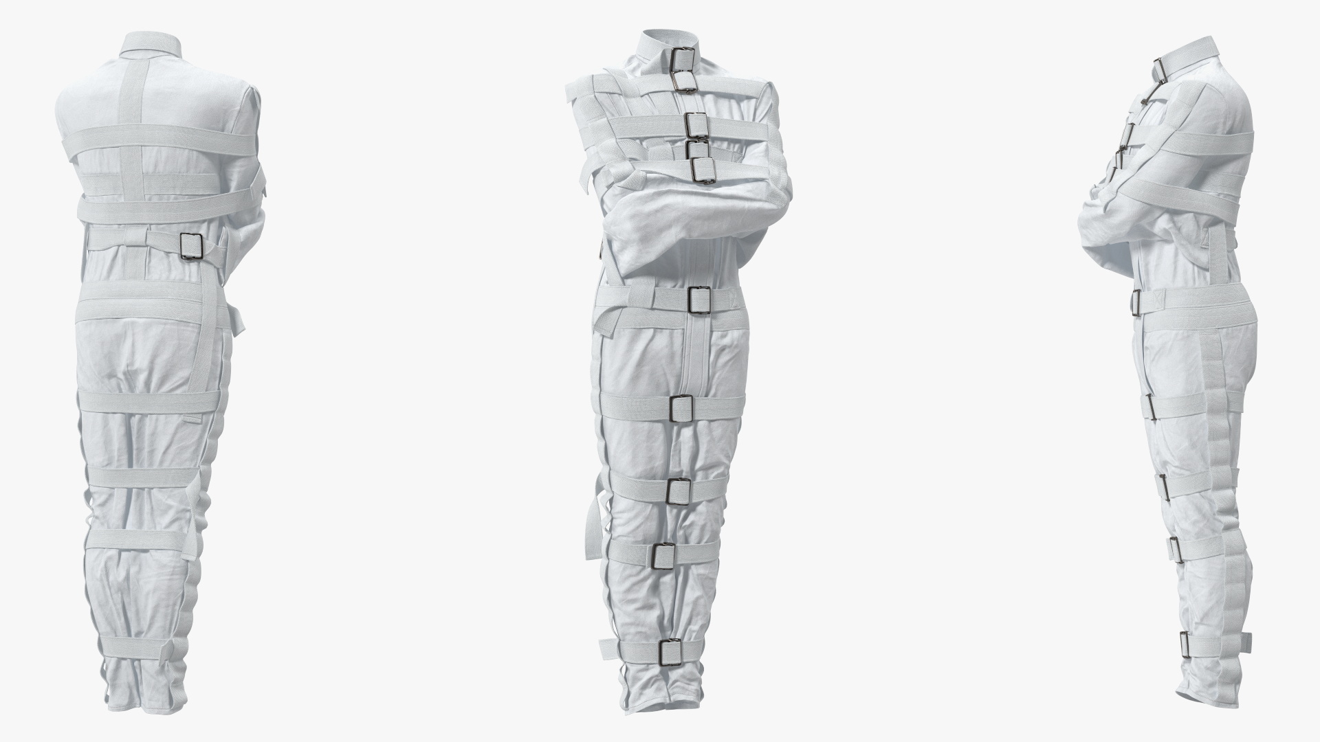 3D Straitjacket Human Figure White