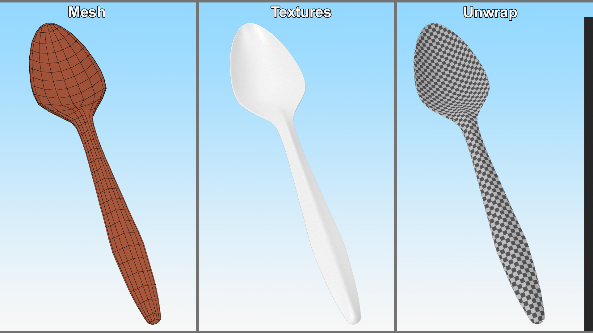 3D Realistic Plastic Spoon model