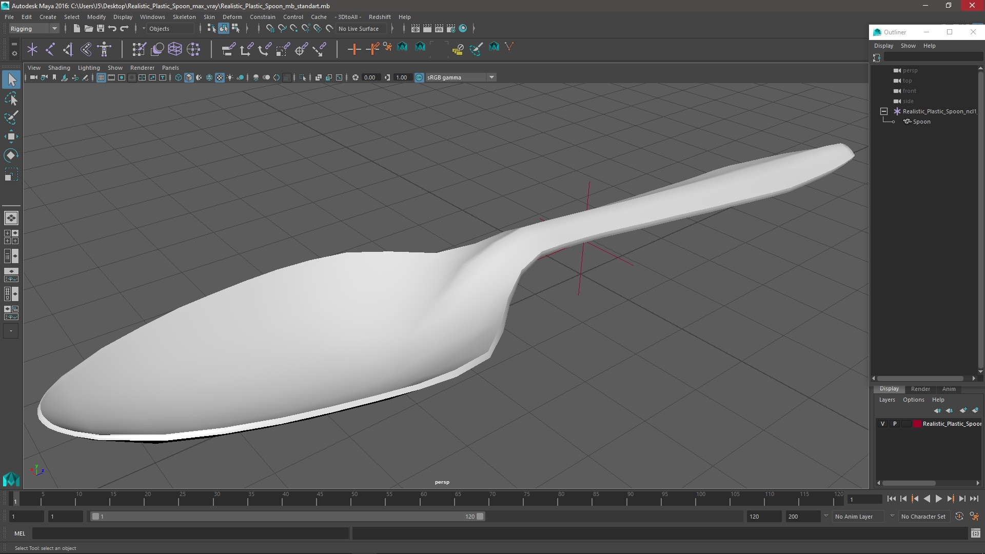 3D Realistic Plastic Spoon model
