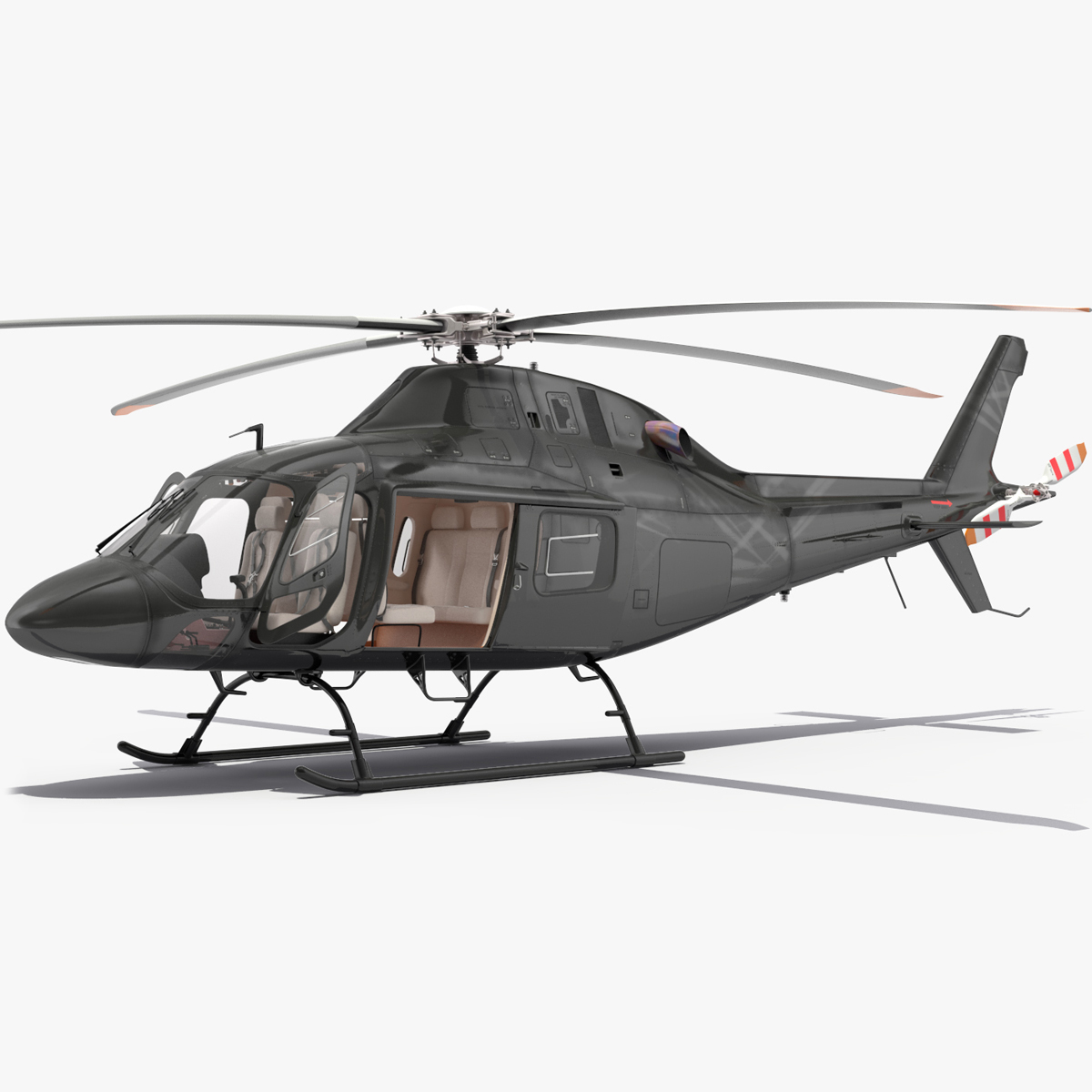 3D model Utility Helicopter Black Rigged for Maya