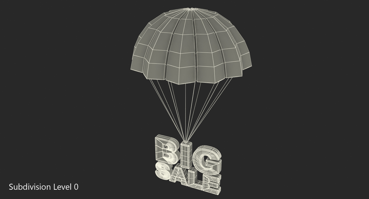 3D Parachute with Discount Sign model