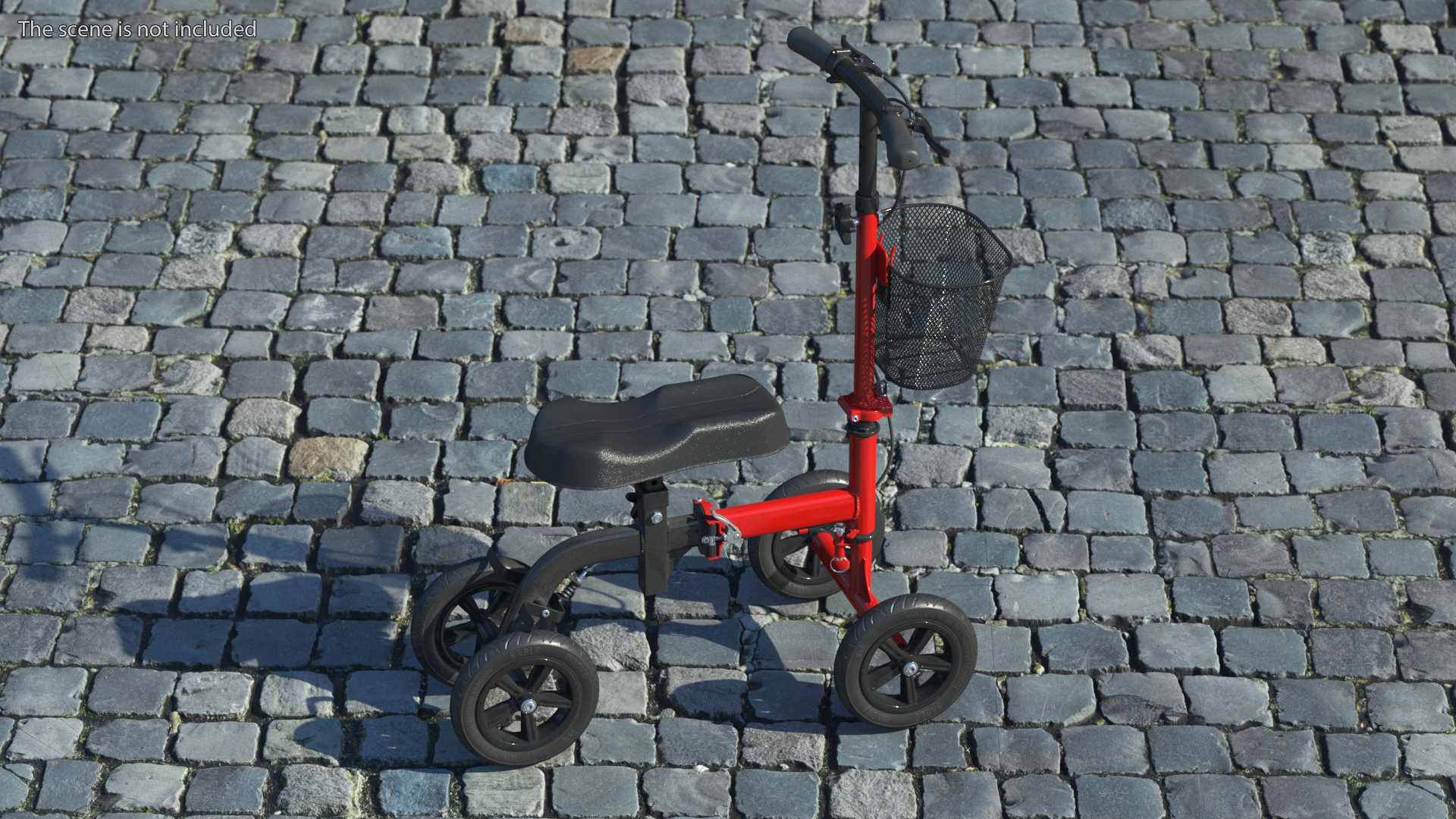 Knee Scooter Red Rigged for Maya 3D