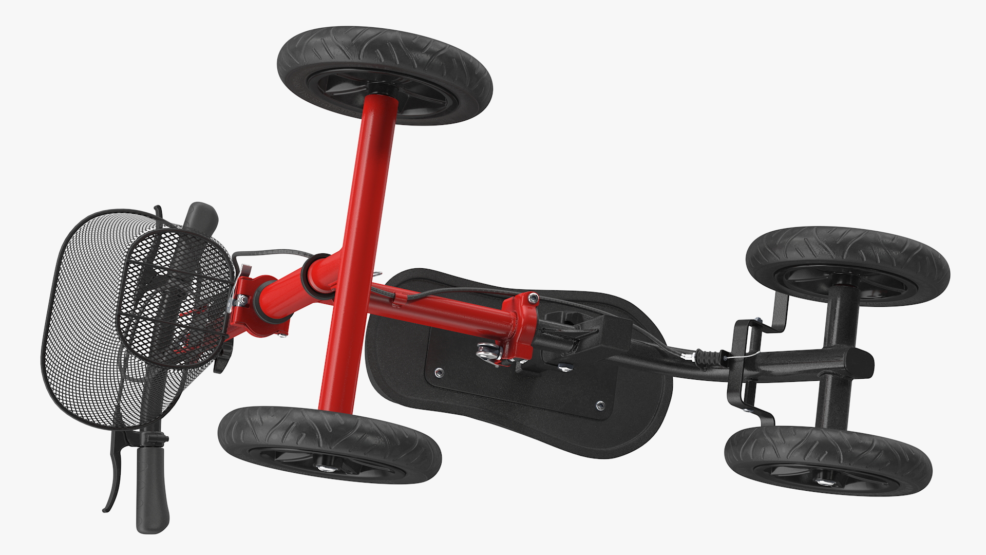 Knee Scooter Red Rigged for Maya 3D