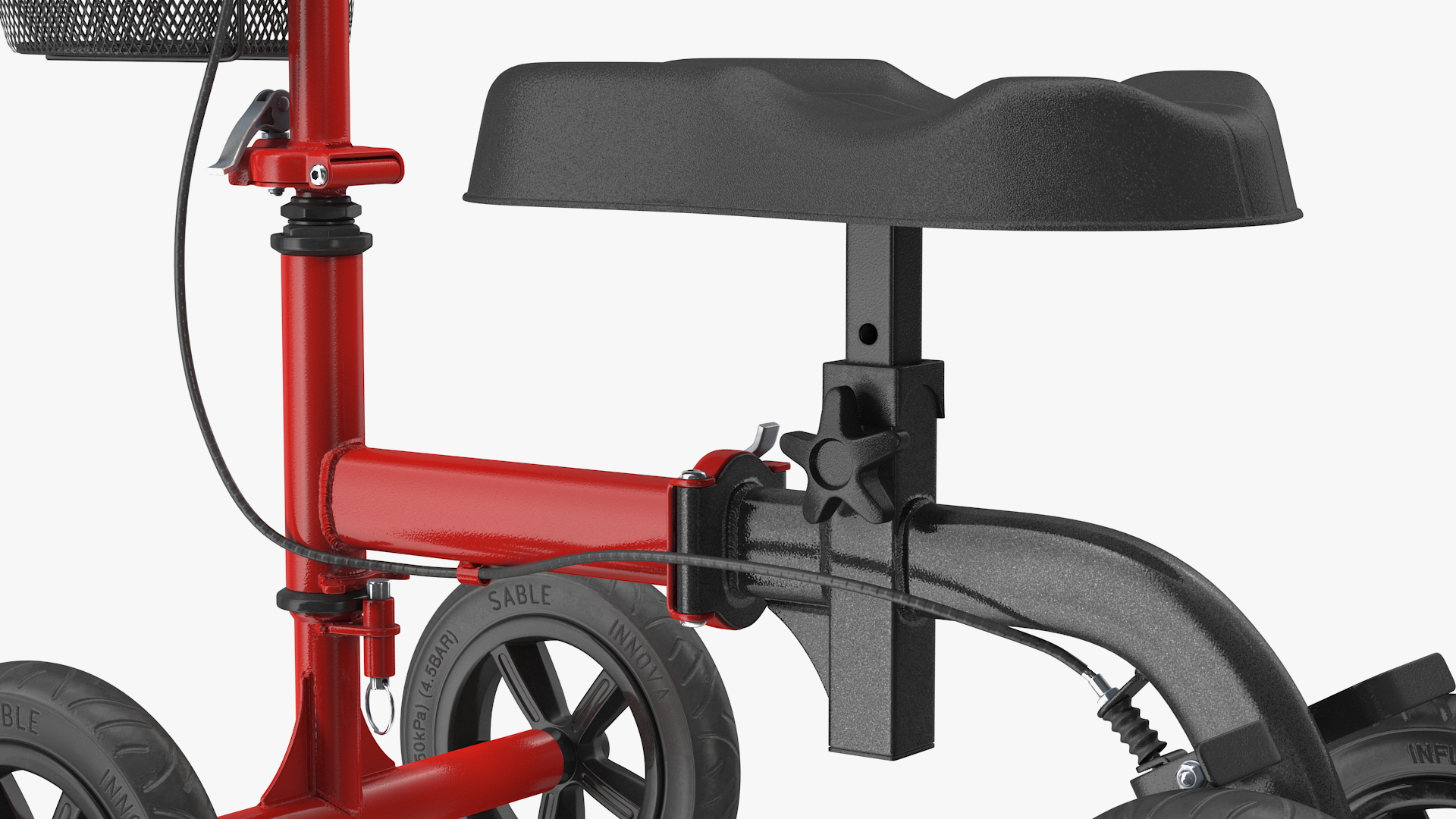 Knee Scooter Red Rigged for Maya 3D