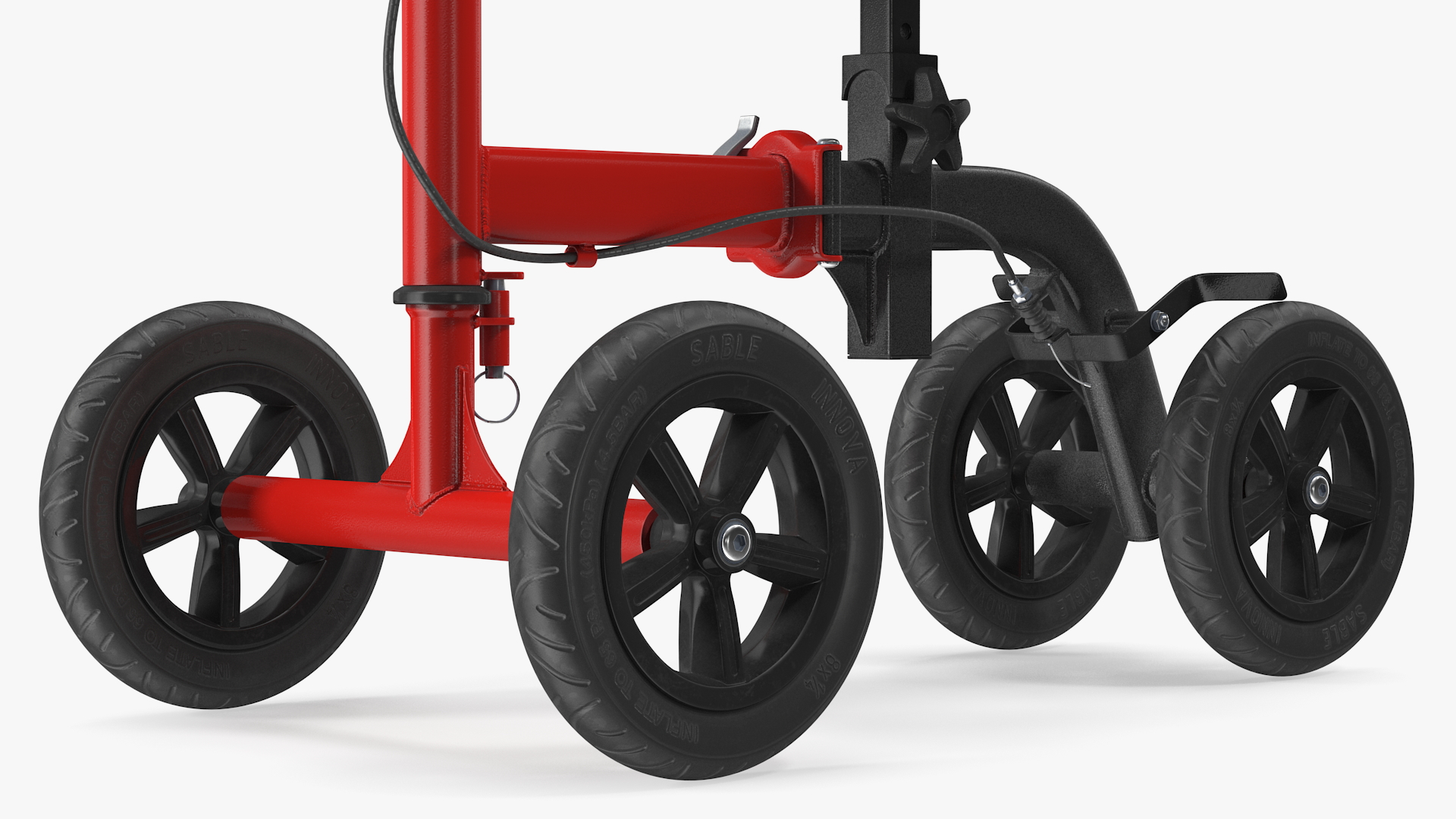 Knee Scooter Red Rigged for Maya 3D