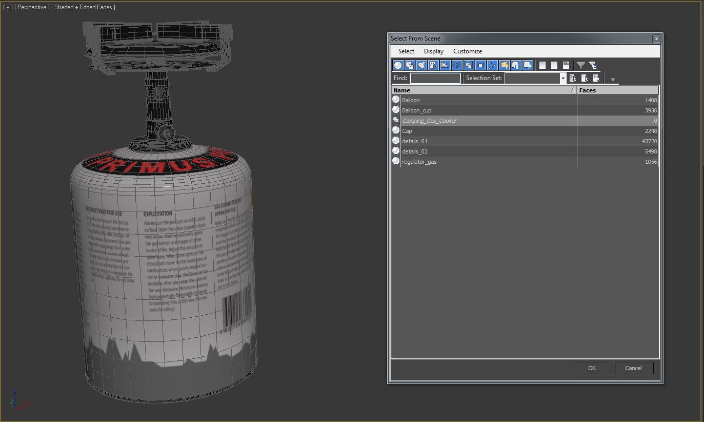 3D Camping Gas Cooker model