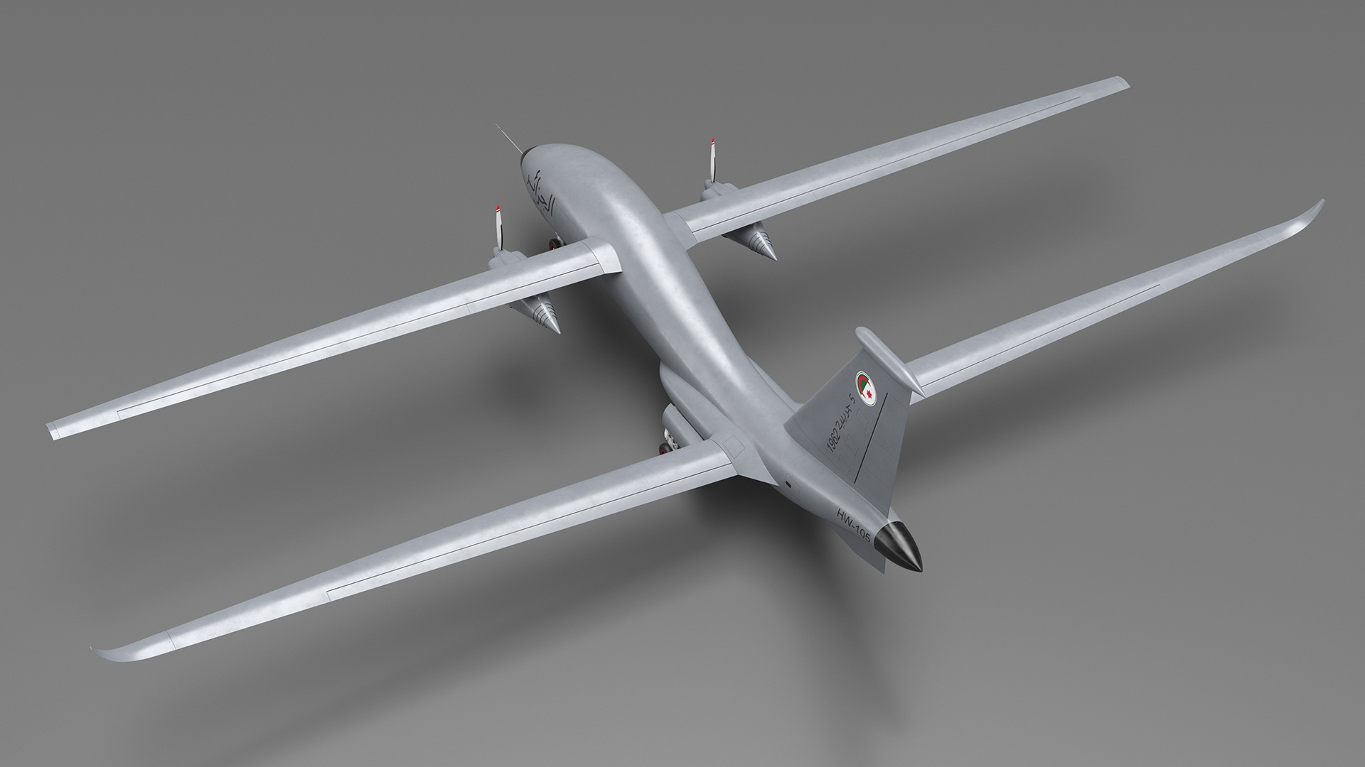 Yabhon United 40-UAV Grey Color Rigged for Maya 3D