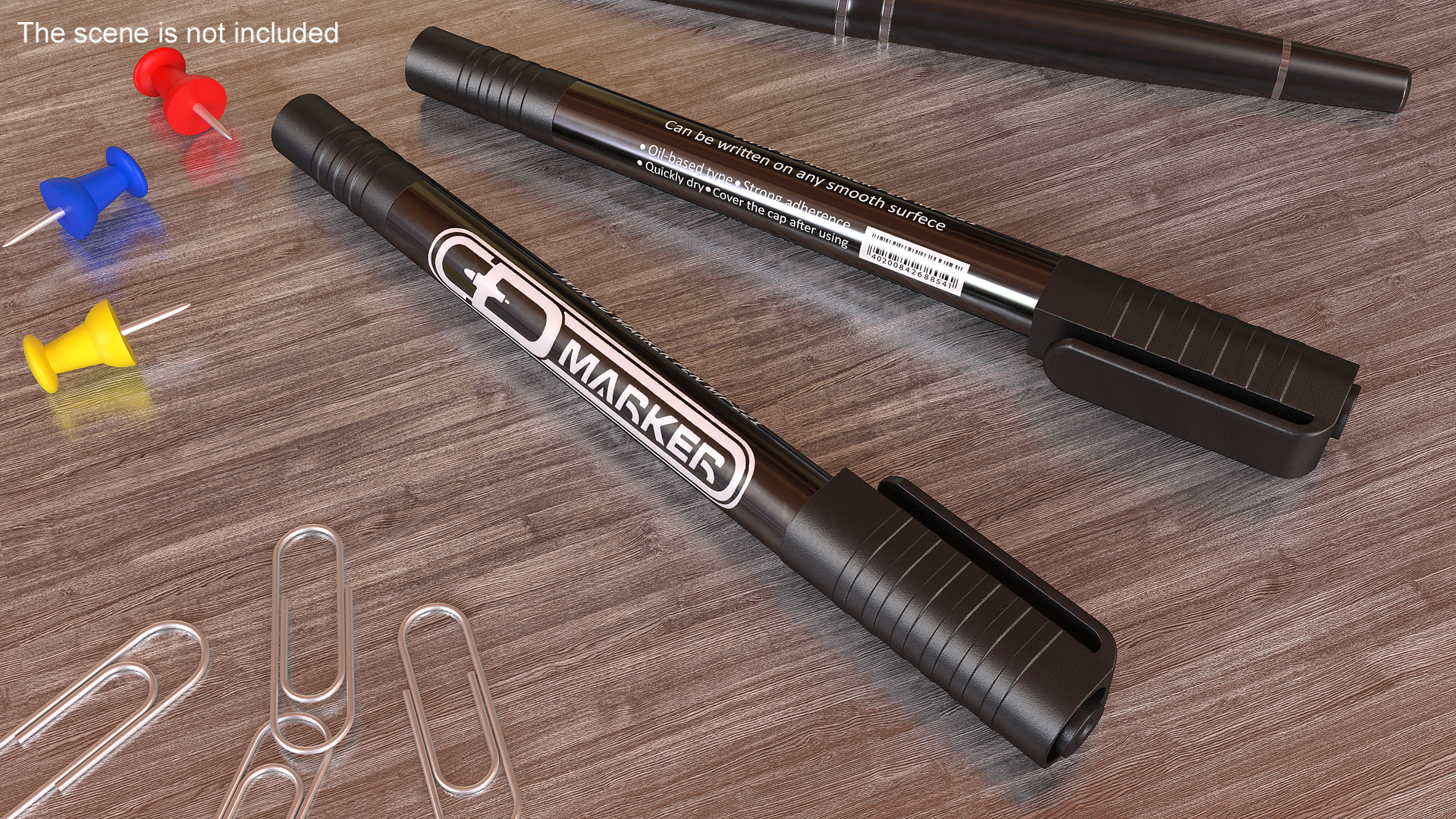 Permanent Marker Ultra Fine Tip Black 3D