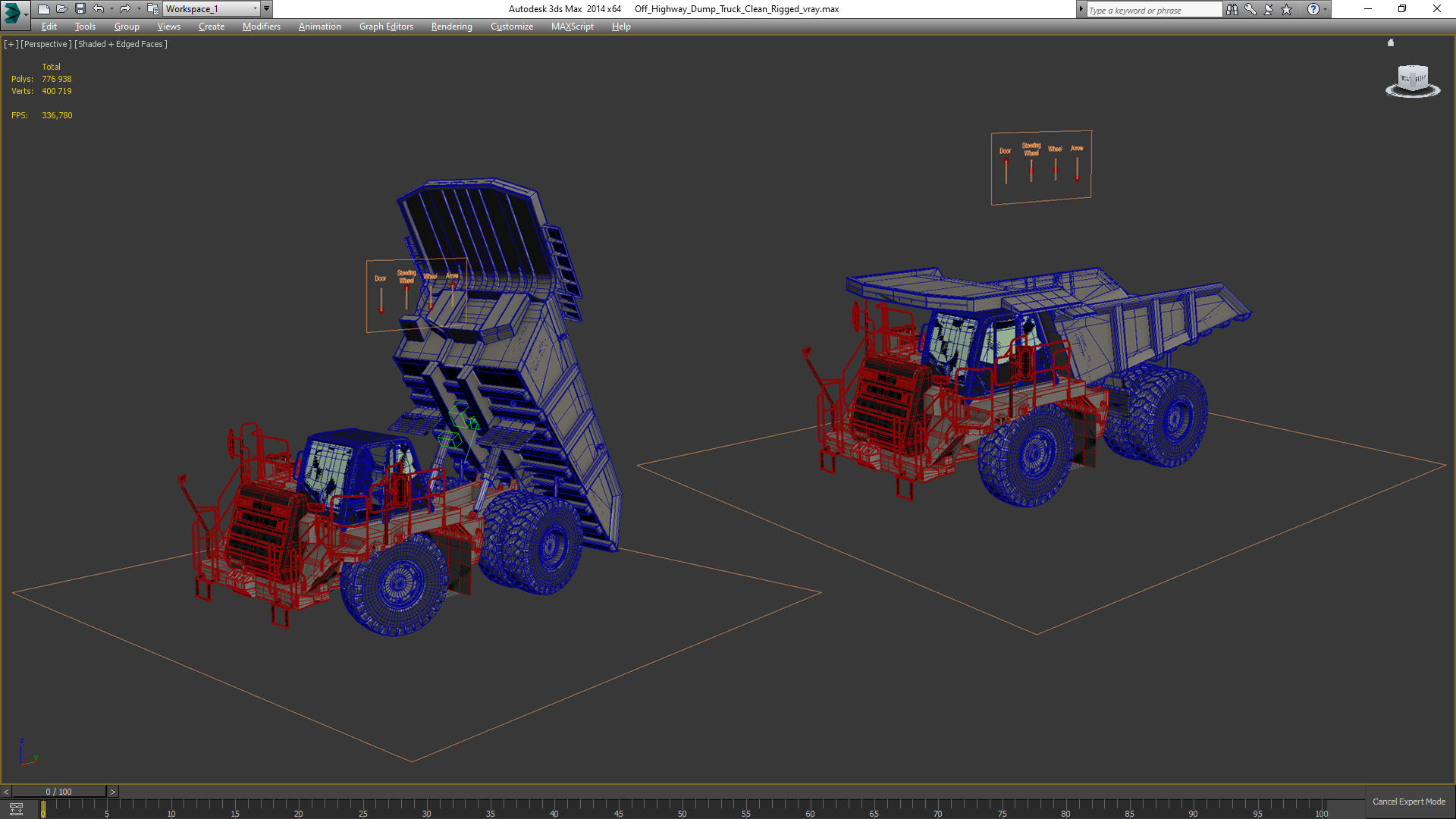 3D model Off Highway Dump Truck Clean Rigged
