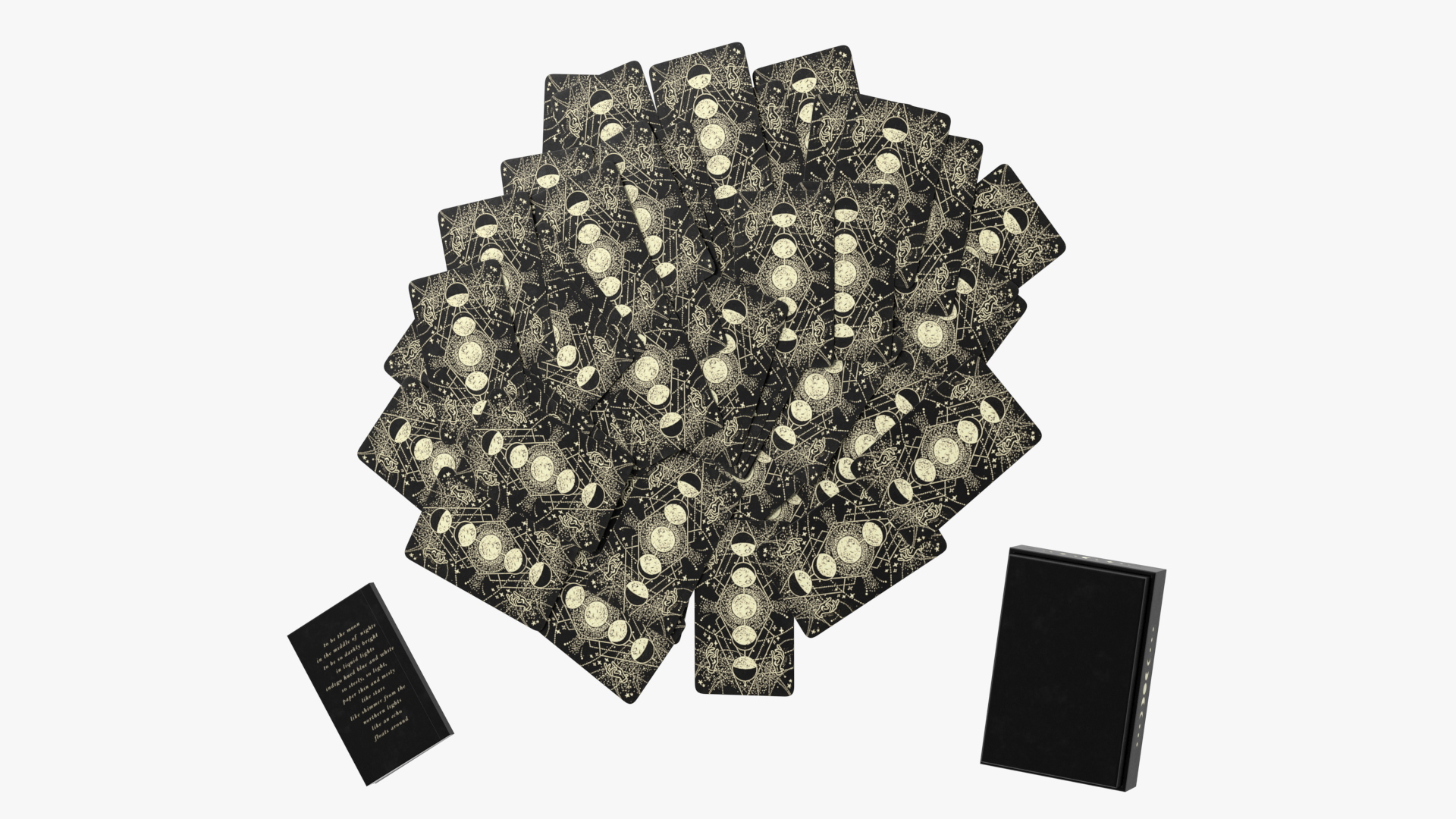 Black Tarot Cards Scattered 3D