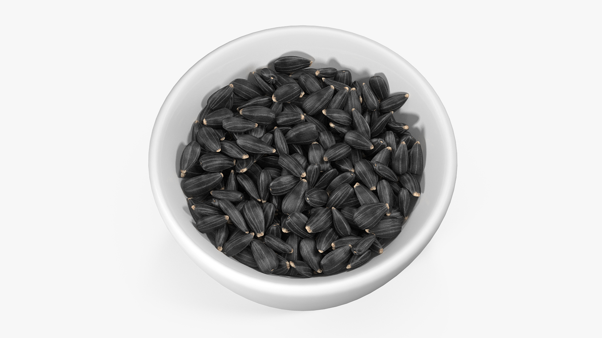 Full Bowl of Black Sunflower Seeds 3D model