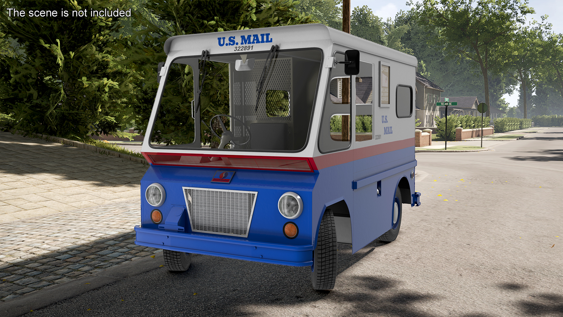 3D US Mail Studebaker ZIP Van Rigged model