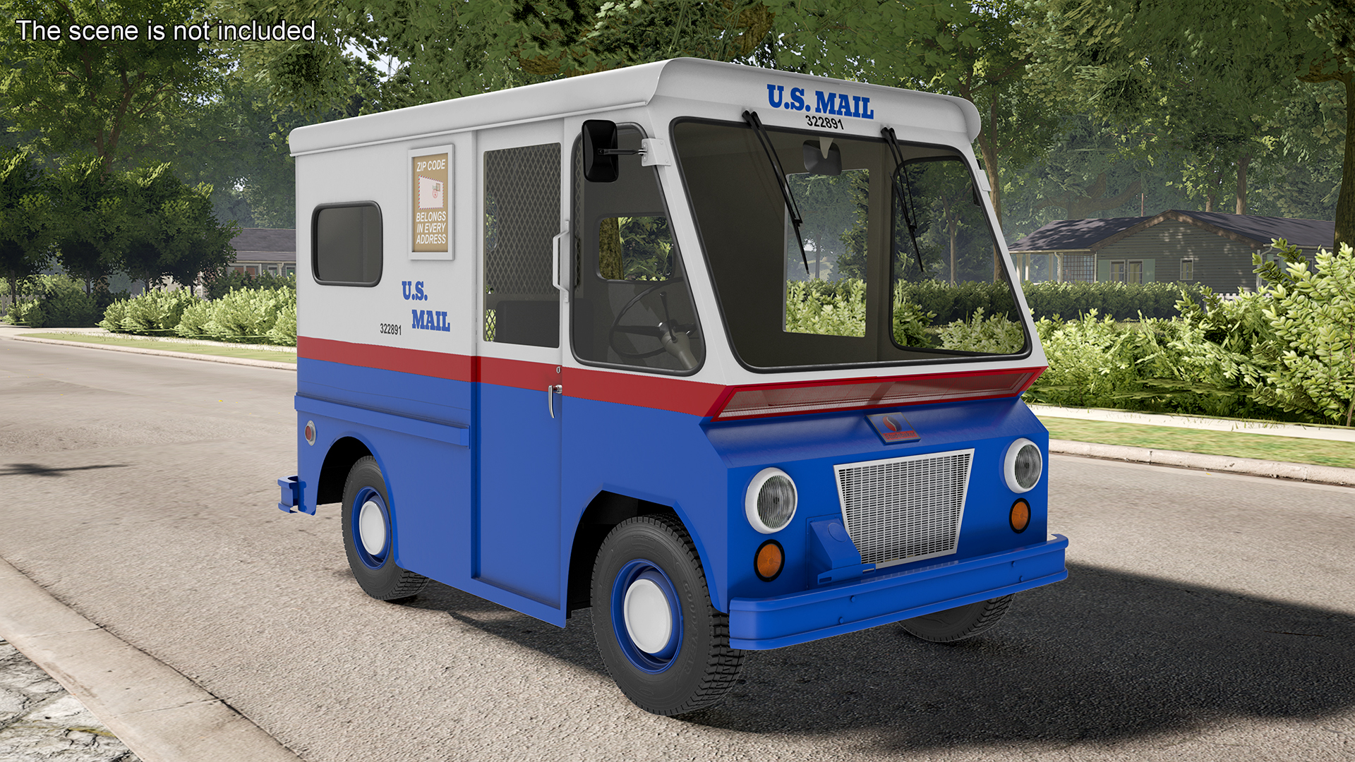 3D US Mail Studebaker ZIP Van Rigged model