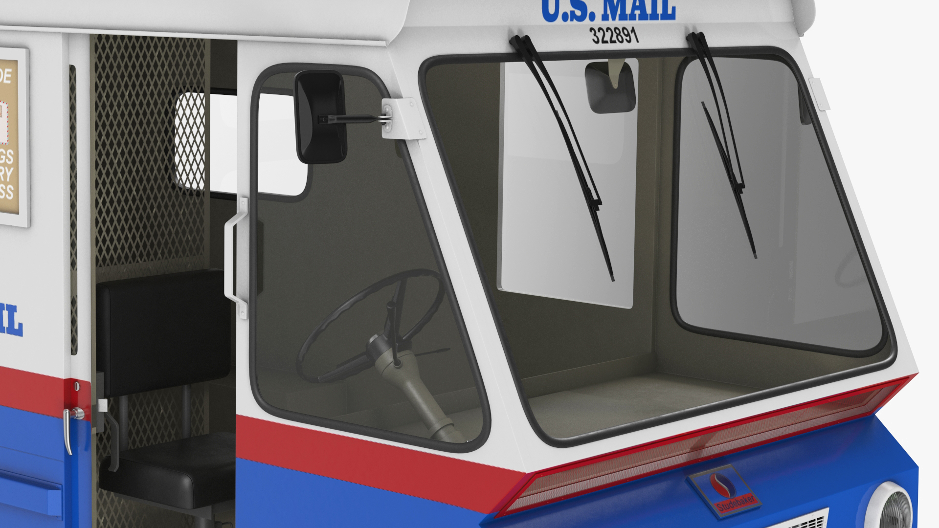 3D US Mail Studebaker ZIP Van Rigged model
