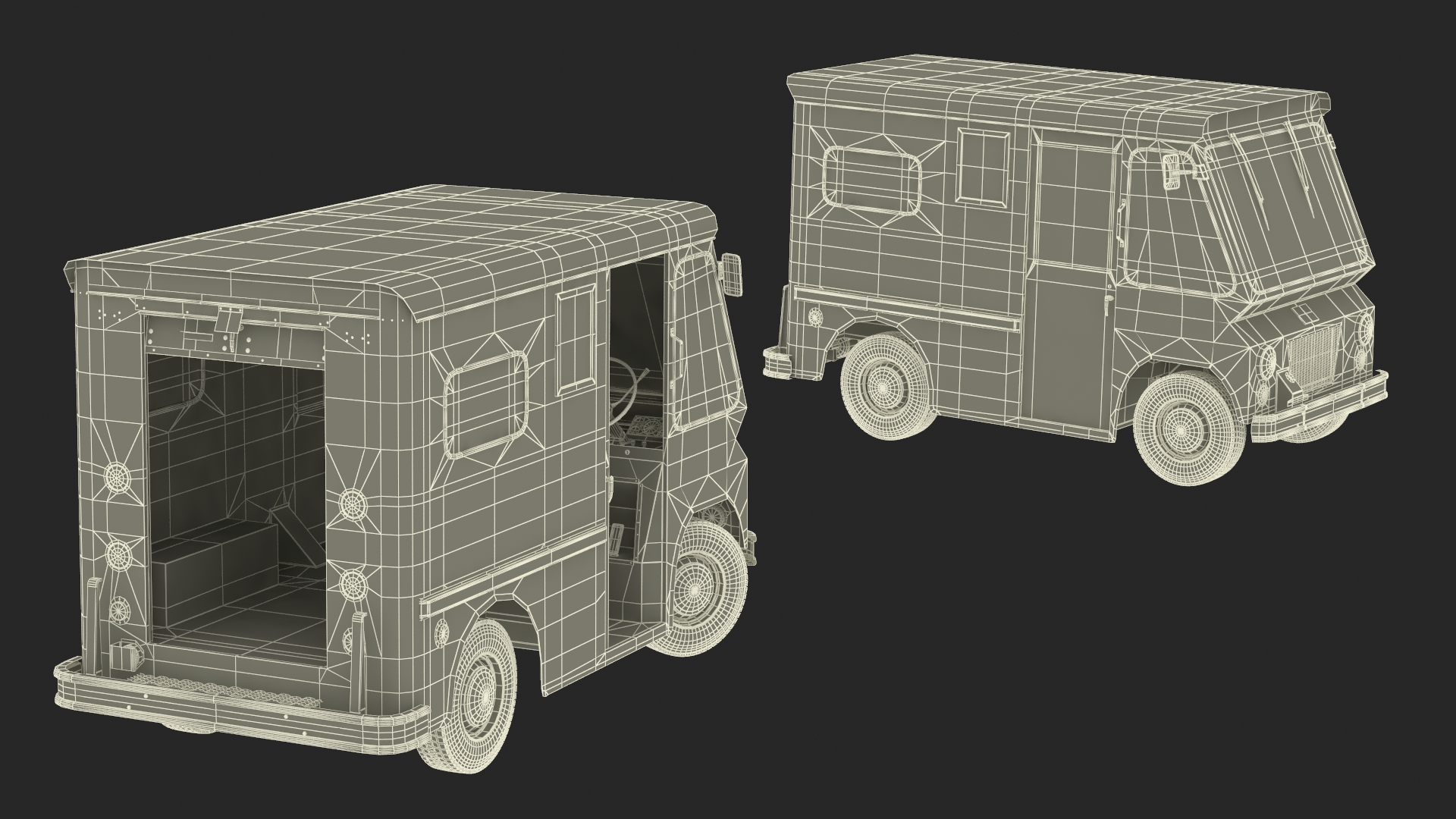 3D US Mail Studebaker ZIP Van Rigged model