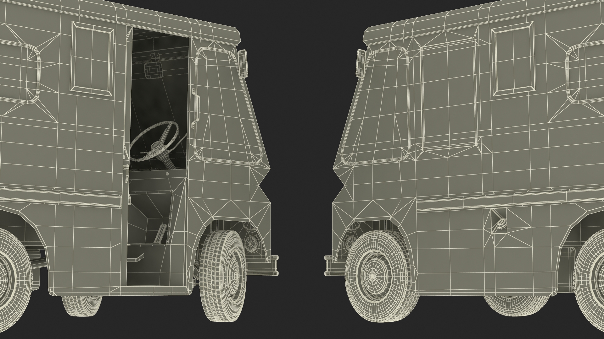 3D US Mail Studebaker ZIP Van Rigged model