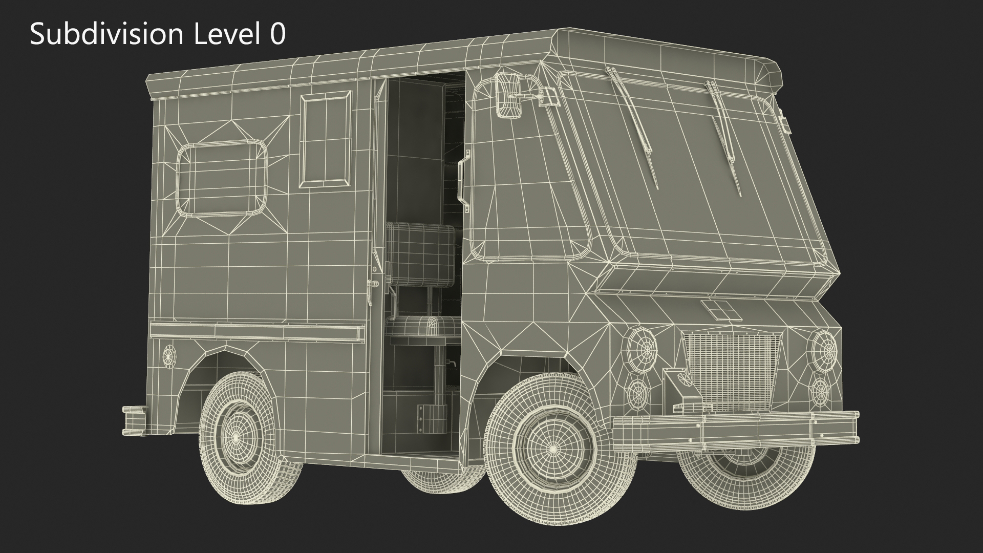3D US Mail Studebaker ZIP Van Rigged model
