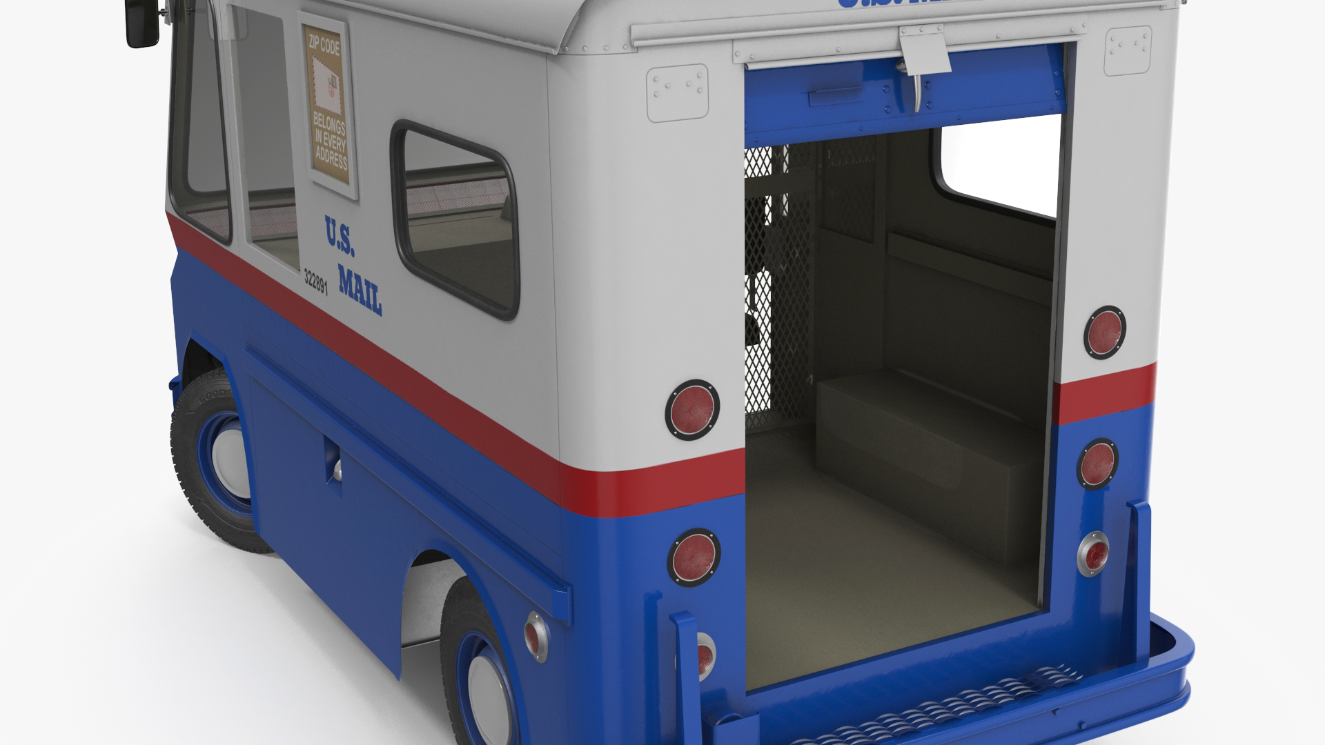 3D US Mail Studebaker ZIP Van Rigged model