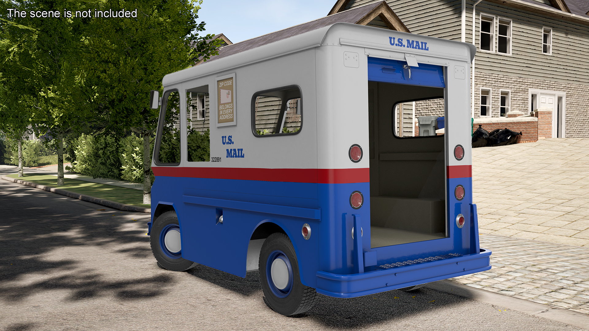 3D US Mail Studebaker ZIP Van Rigged model