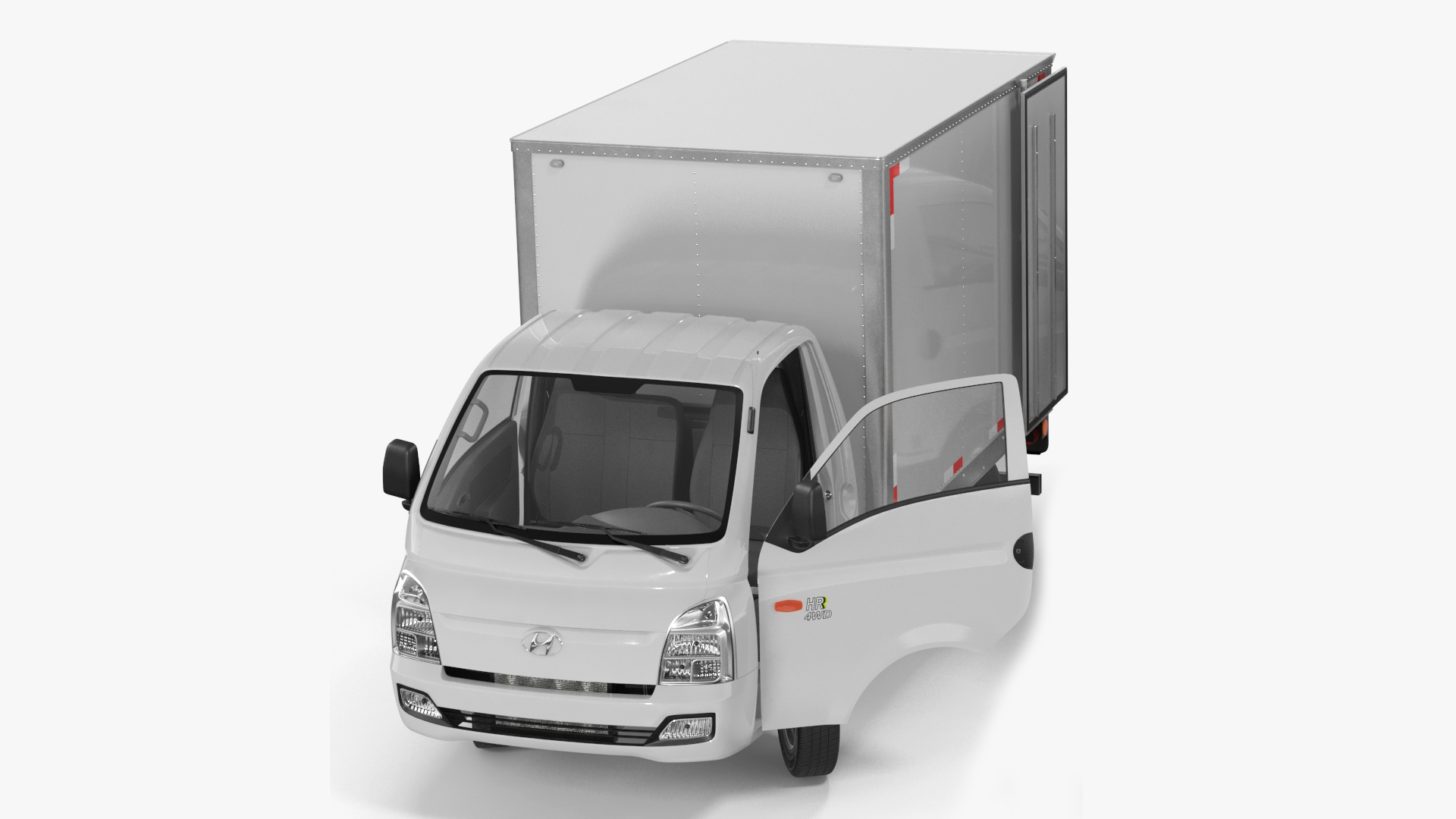 3D model Mini Truck Hyundai HR 2023 Refrigerator Rigged for Cinema 4D