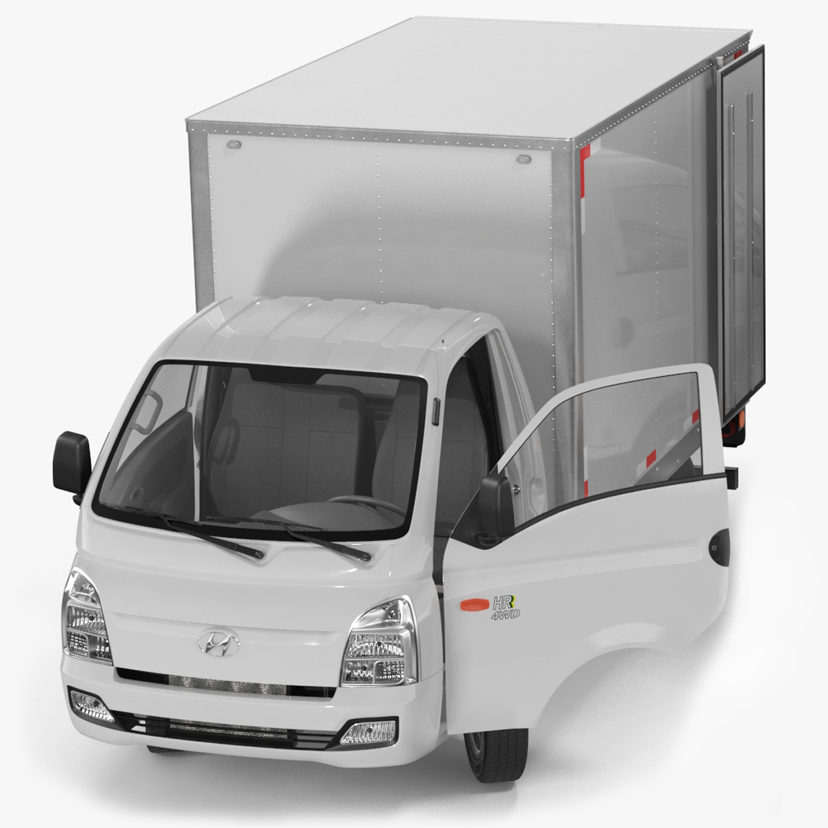 3D model Mini Truck Hyundai HR 2023 Refrigerator Rigged for Cinema 4D
