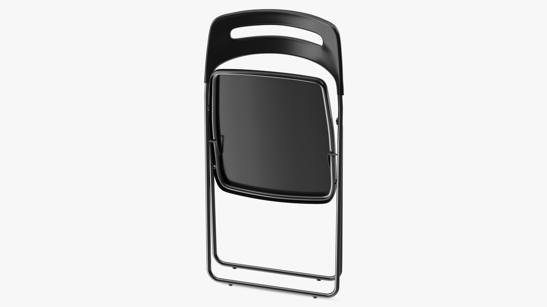 Plastic Folding Chair Black Folded 3D model