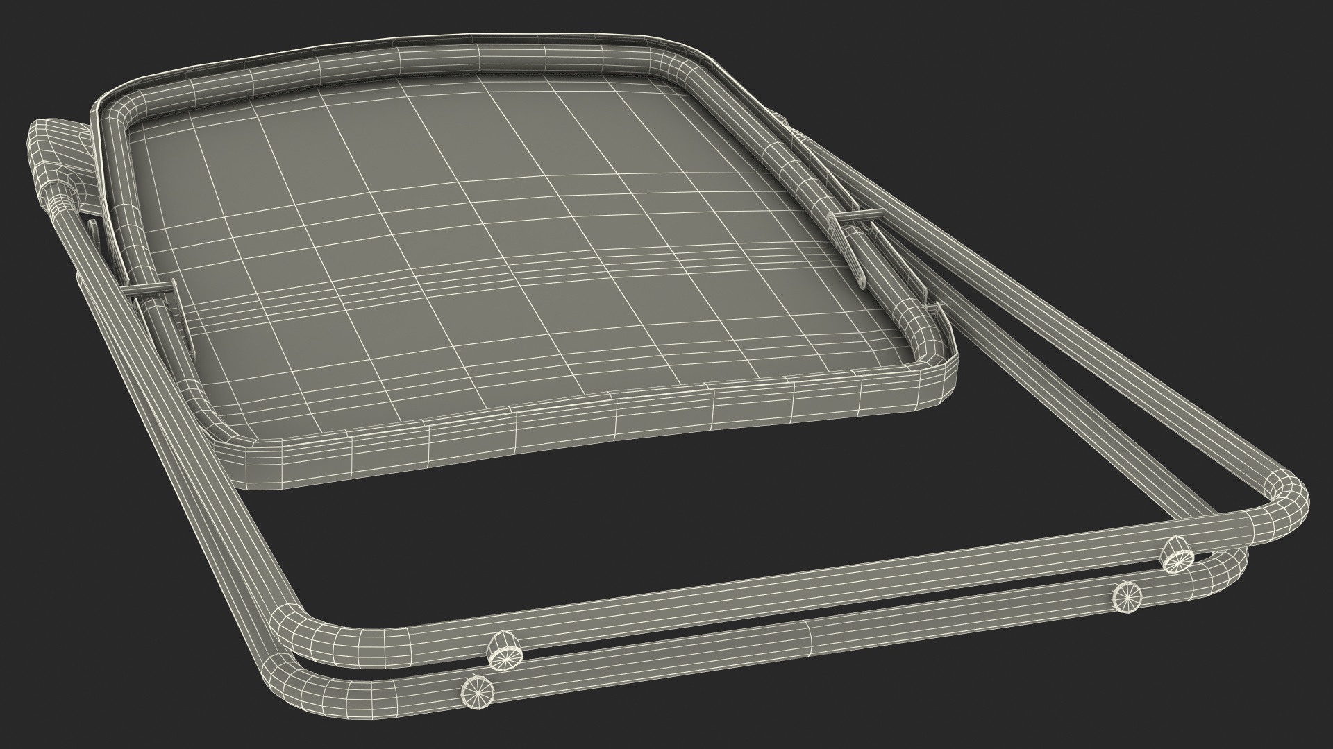 Plastic Folding Chair Black Folded 3D model
