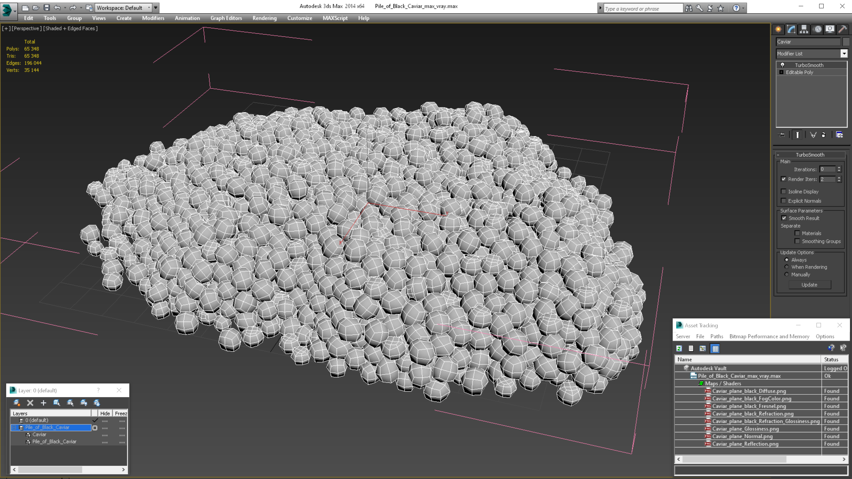 3D model Pile of Black Caviar