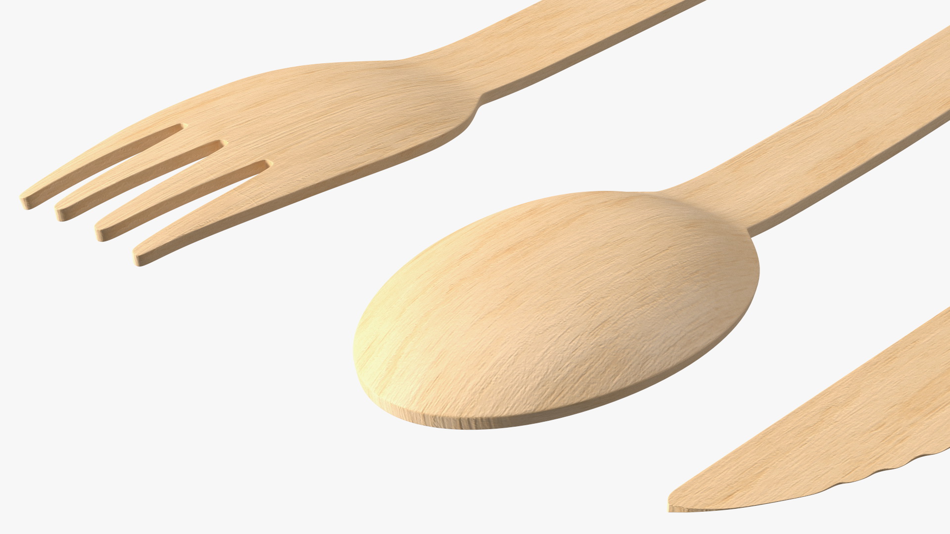 3D model Disposable Wooden Cutlery