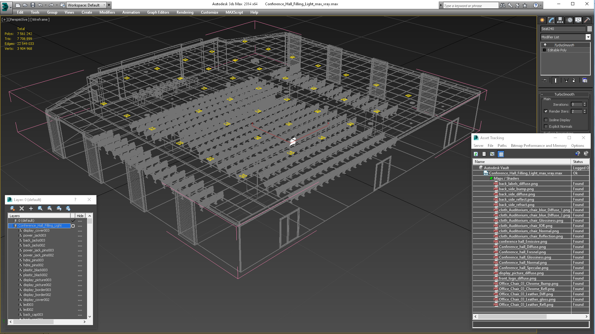 Conference Hall Filling Light 3D model