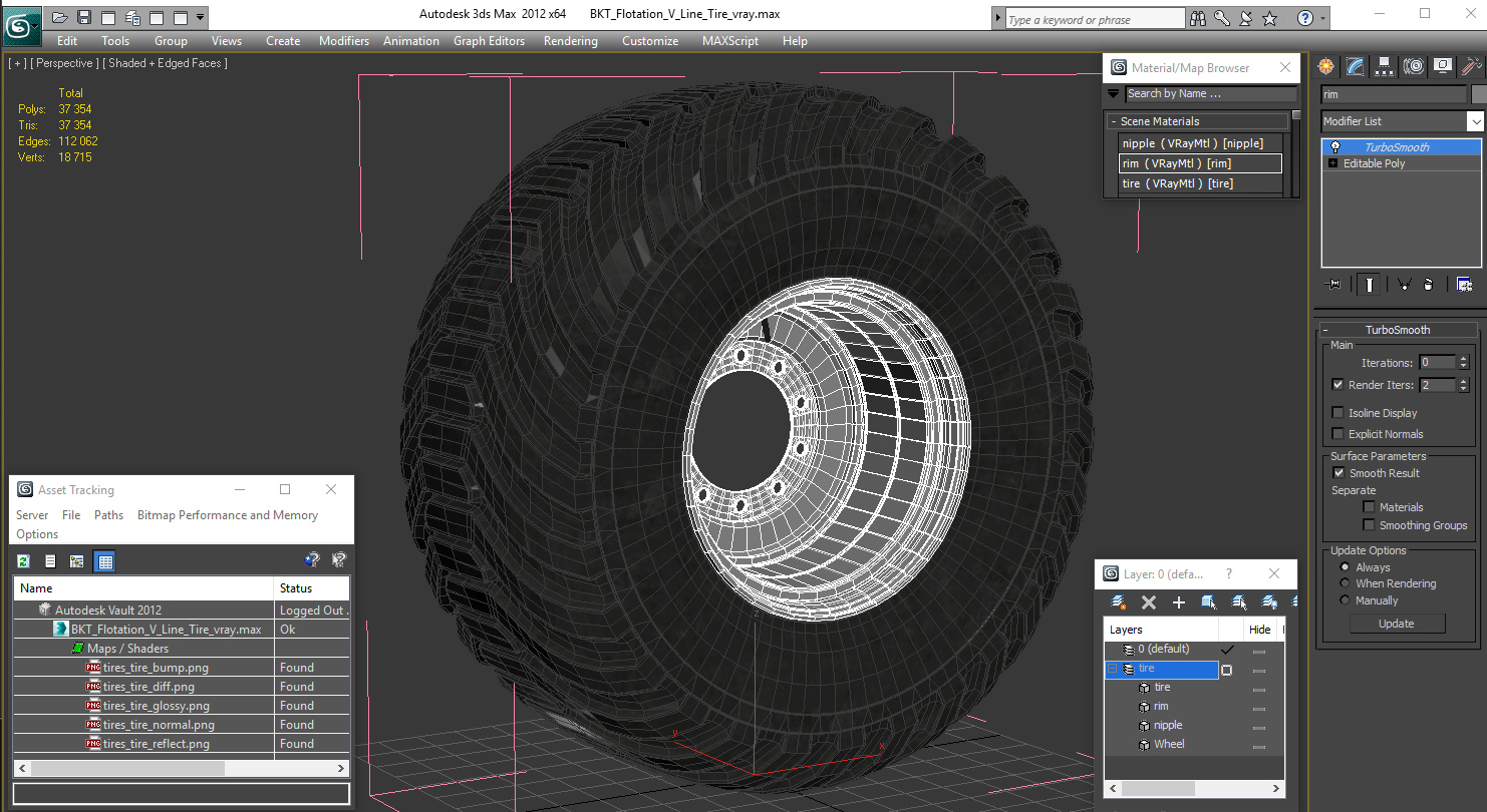 3D model BKT Flotation V Line Tire